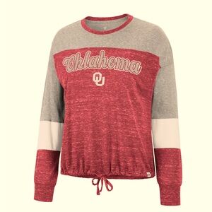 Women's Colosseum Crimson Oklahoma Sooners Joanna Tie Front Long Sleeve T-Shirt